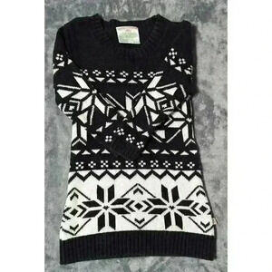Lolly Wolly Doodle Sweater Girls Size 2/3 Black Fall Boho Cotton Geometric